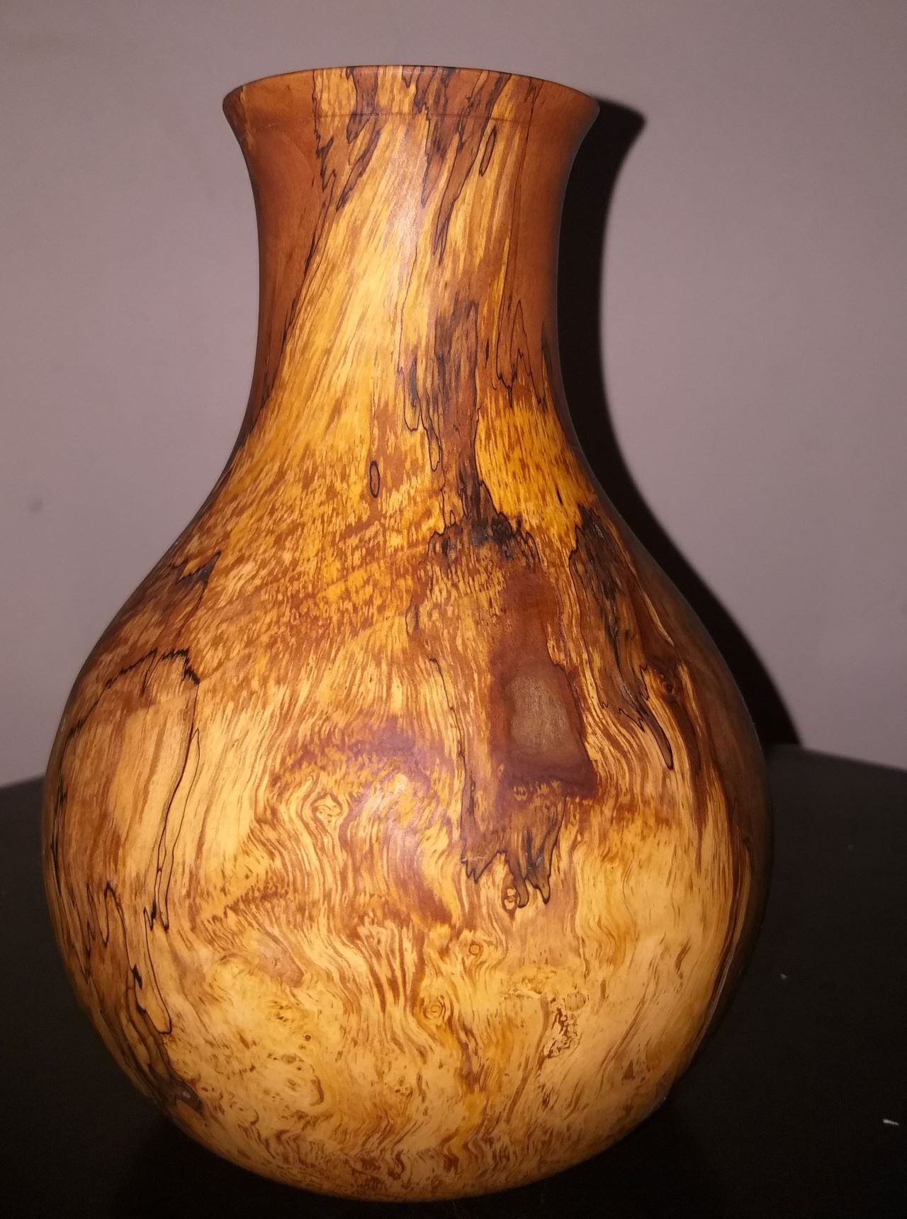 Spalted applewood burl vase