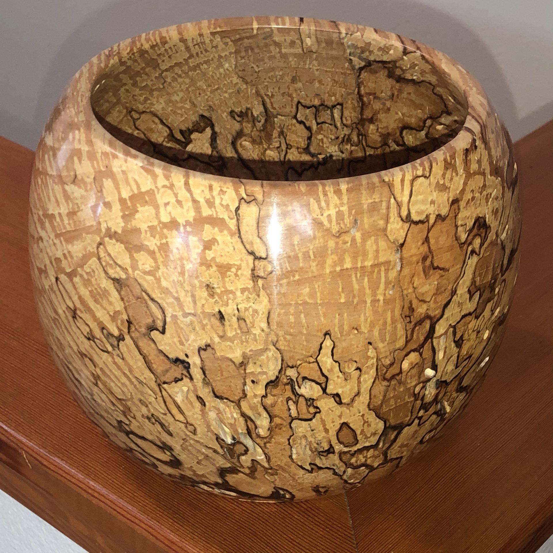 Spalted big leaf maple vessel