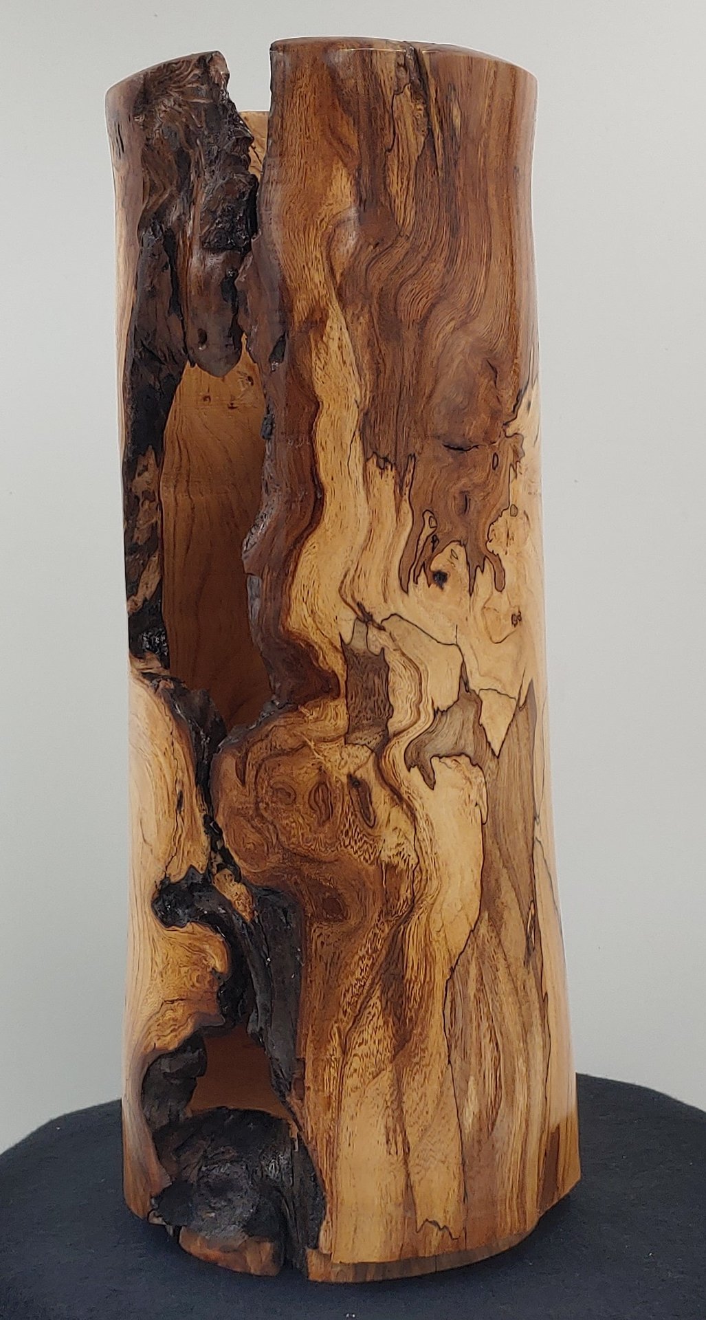 Spalted Elm Burl Vase 13" x 4 1/2"
