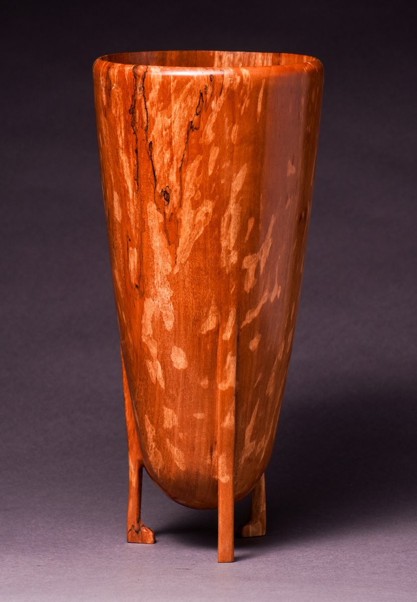 spalted footed vessel