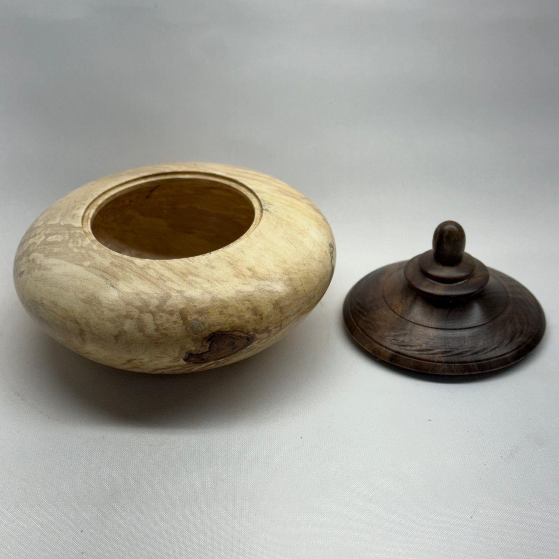 Spalted Maple and Walnut Lidded Box