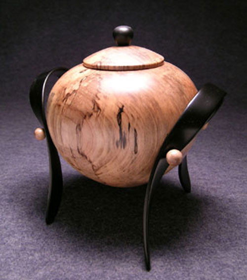 Spalted Maple bent wood urn