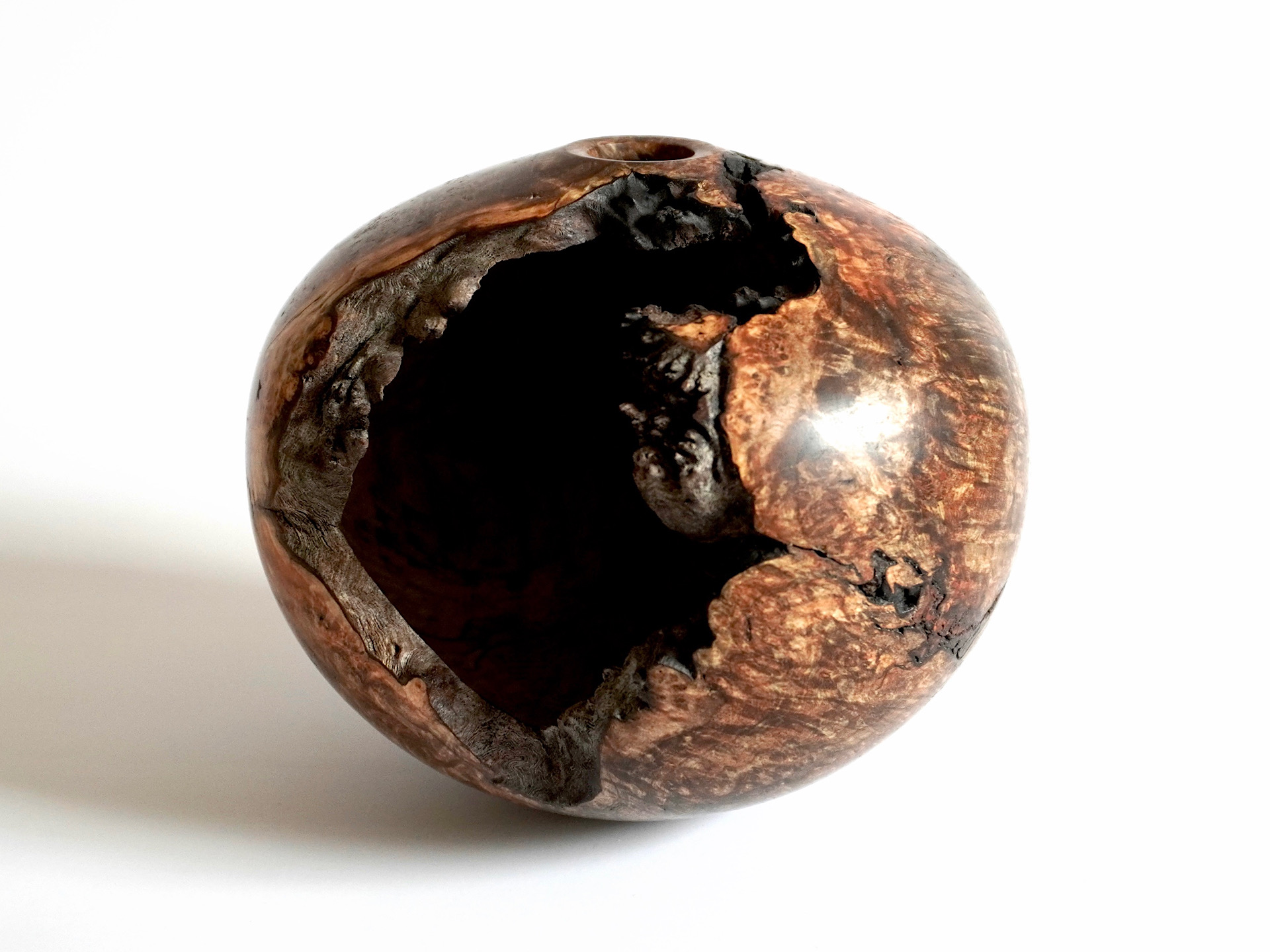 Spalted maple hollow form w/ void