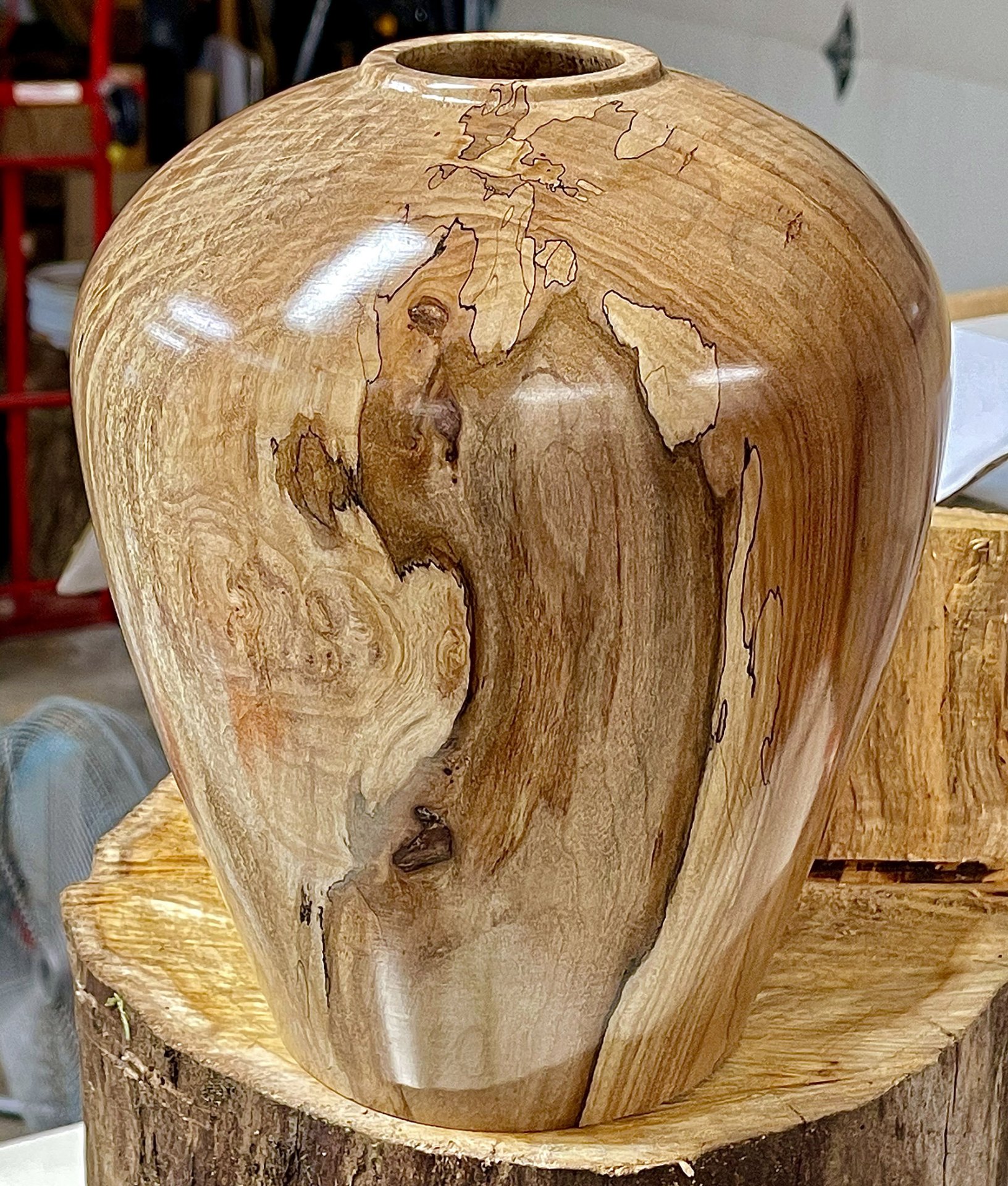 Spalted maple hollow form