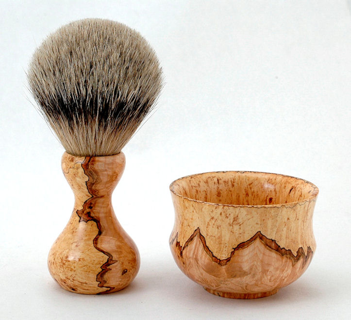 Spalted Maple Shaving Set