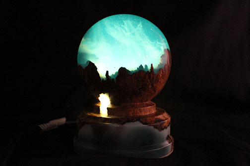 Sphere Night light - ( Night , light on )
