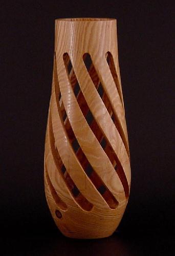 Spiral Slotted Ash Vase