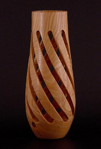 Spiral Slotted Ash Vase