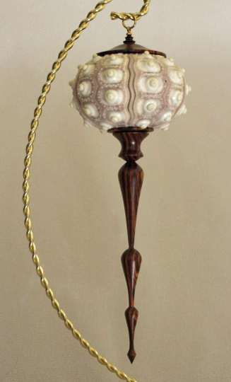 Sputnik Sea Urchin Christmas Ornament w/ Cocobolo Icile