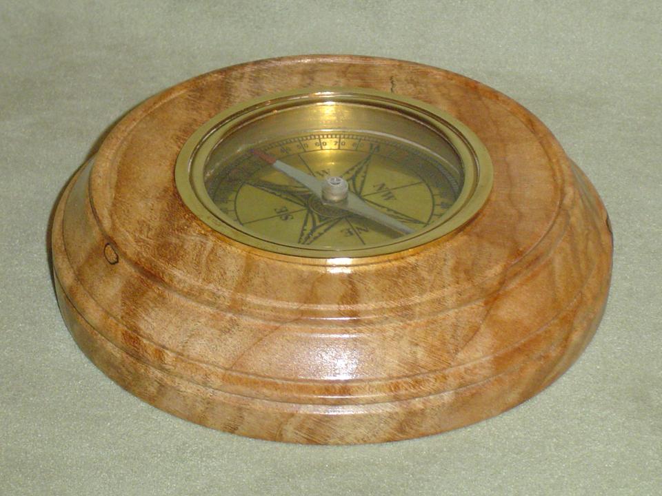 Sugar Maple Burl Desk Compass