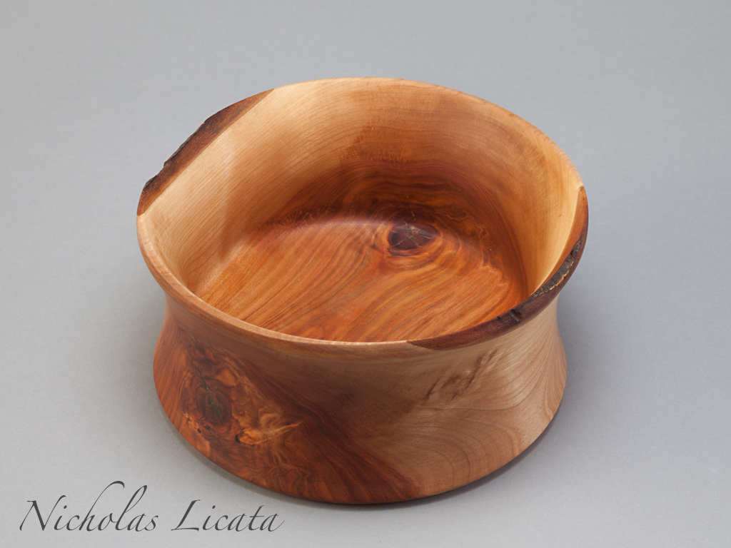 Tall Birch Salad Bowl semi - natural edge