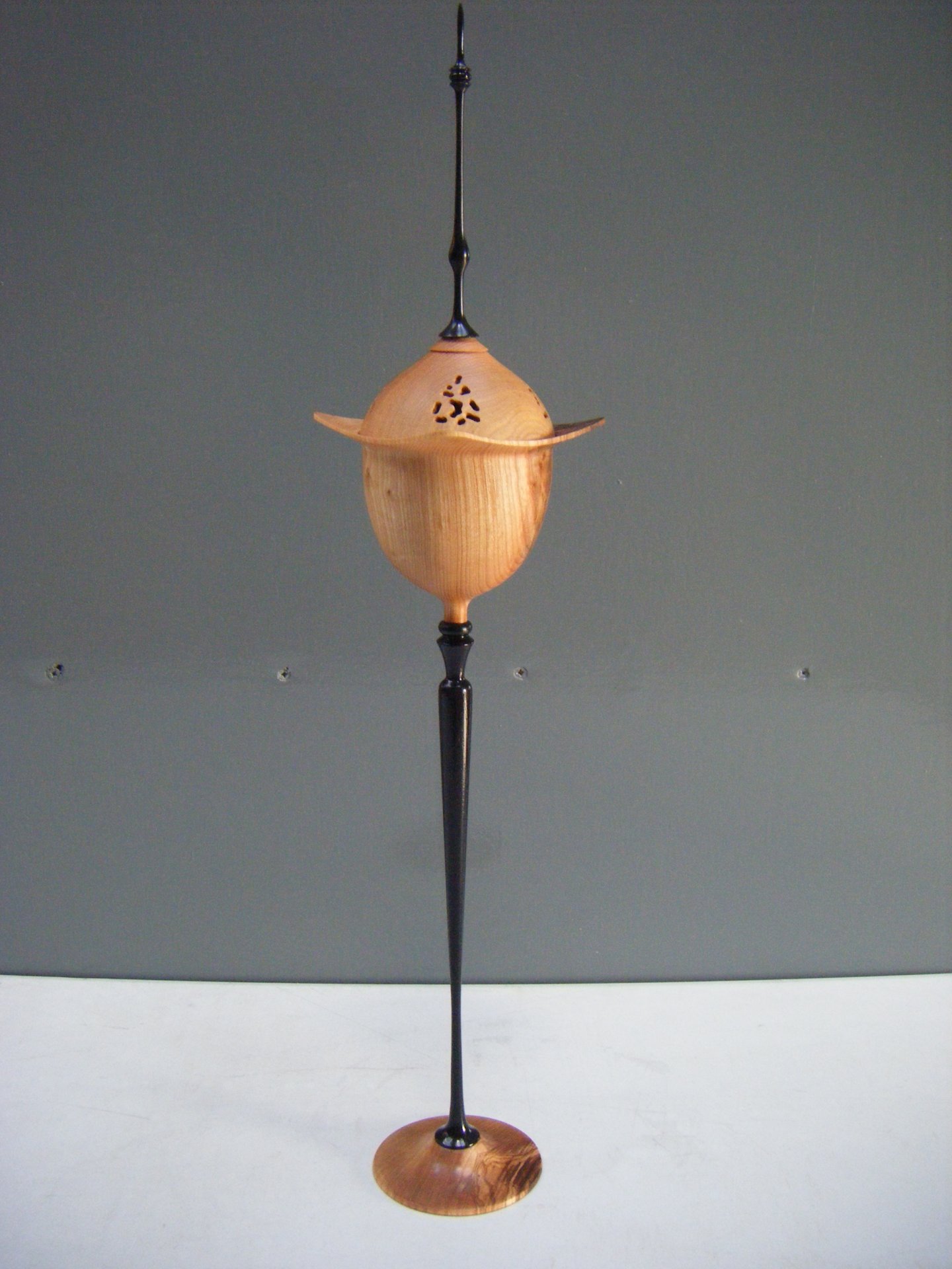 Tall Pierced Lidded Goblet with finial