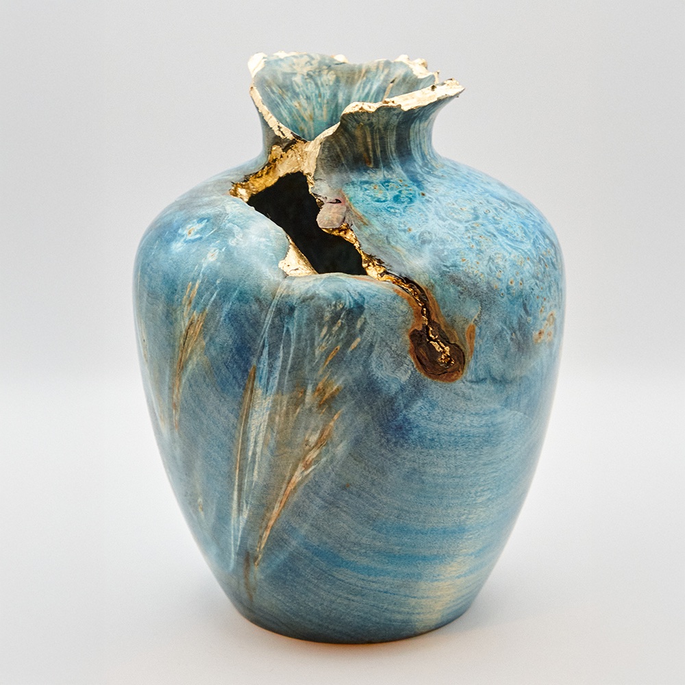 Tall vase with a natural edge