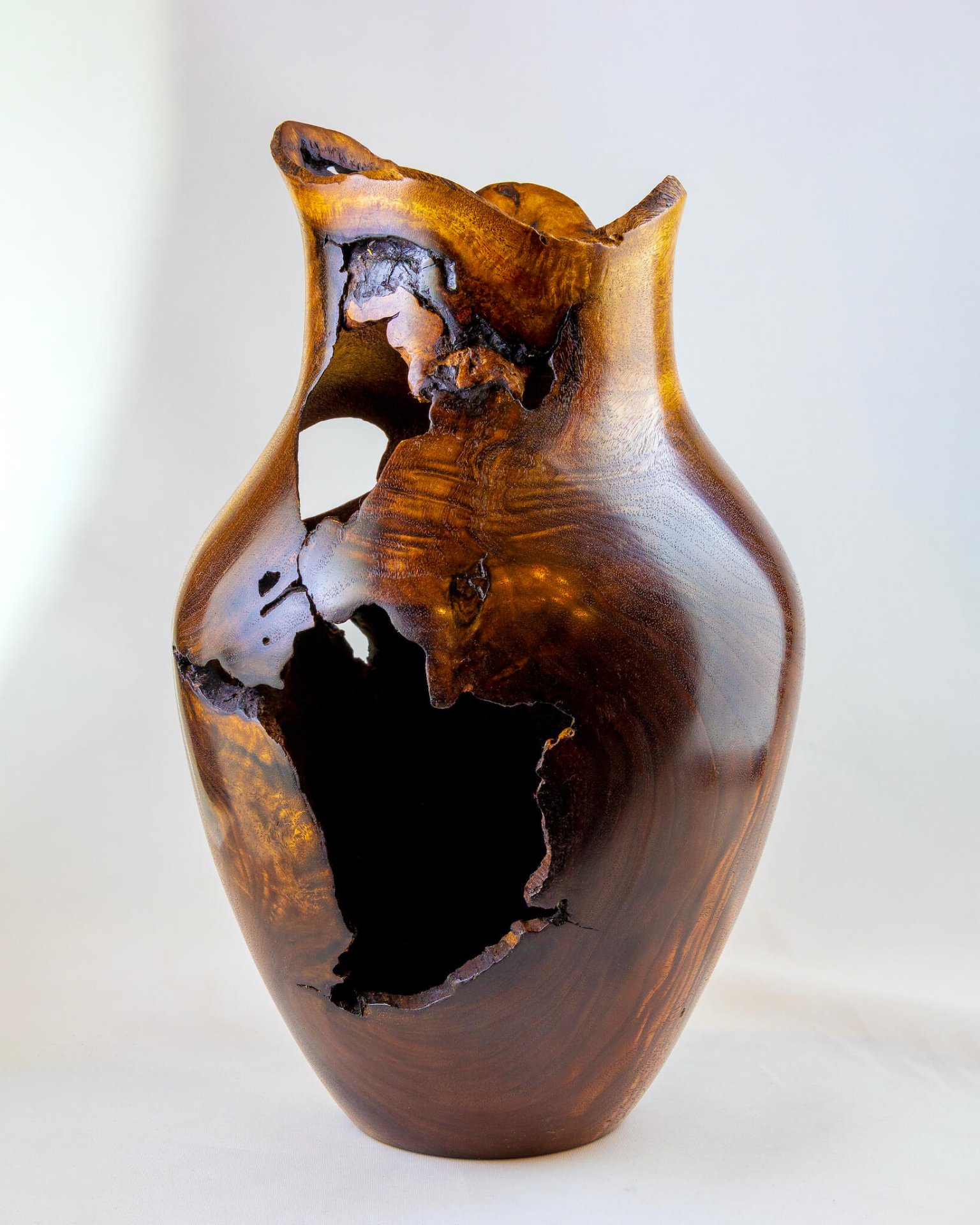 Thin Walnut Burl Vase