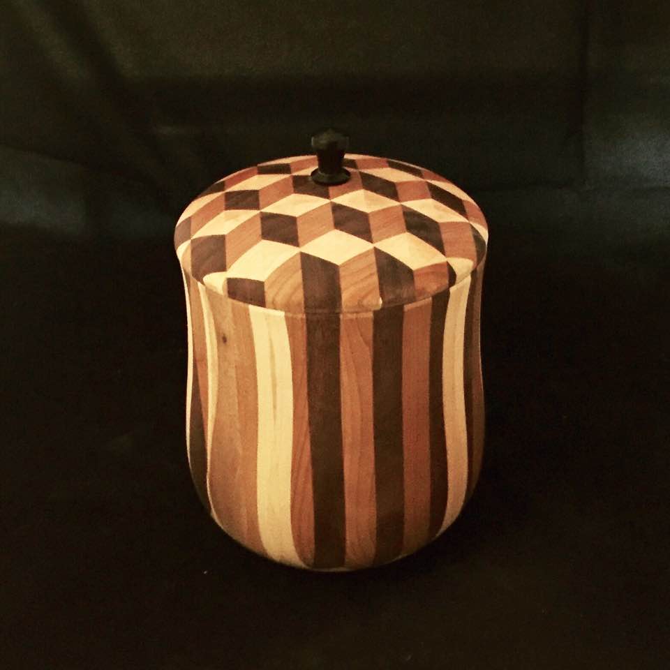 Tumbling block cookie jar