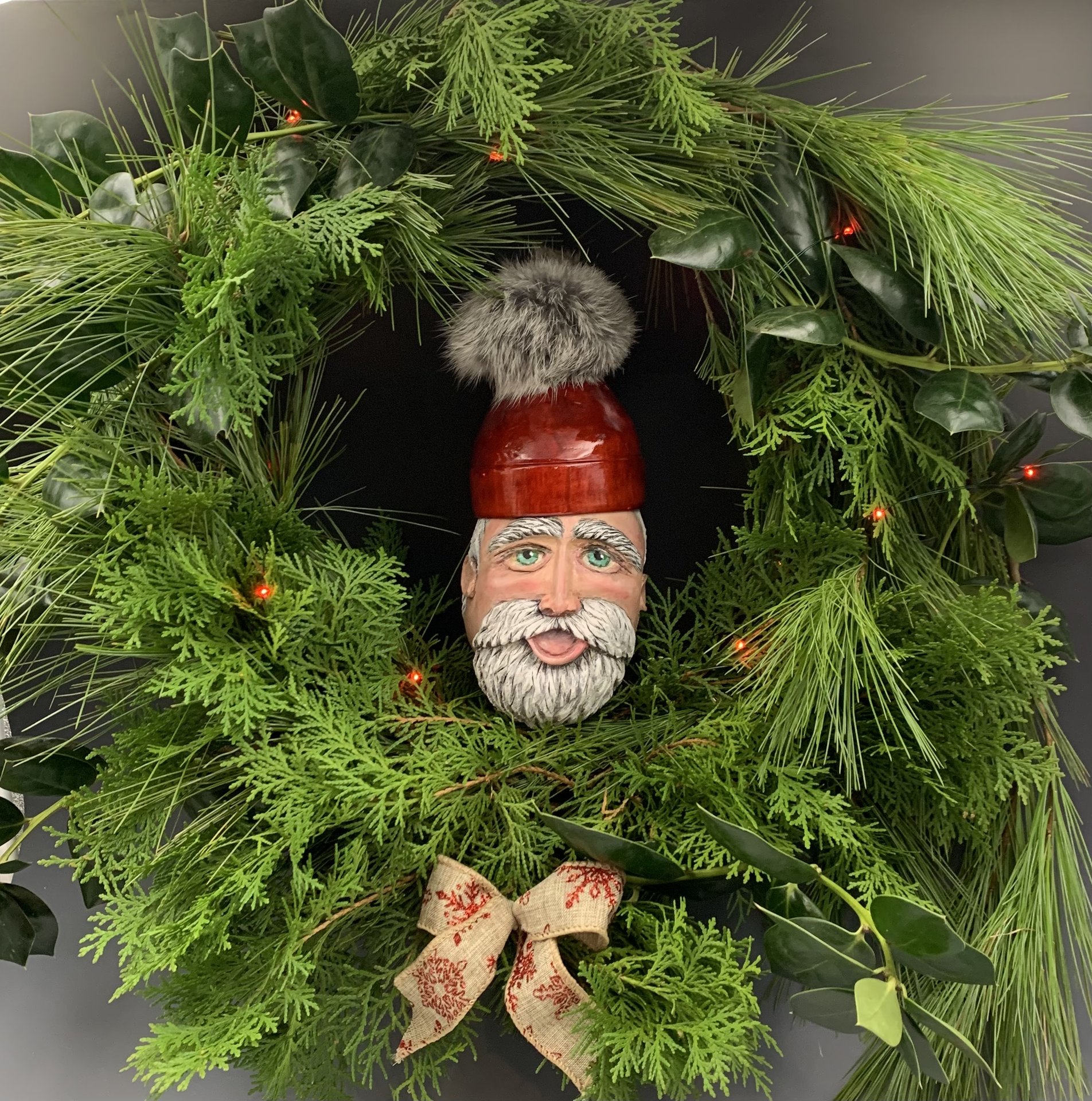 Turned and carved Santa