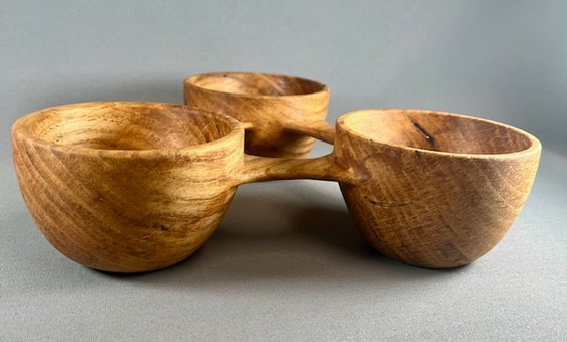 Turned Triple Ice Cream Bowl