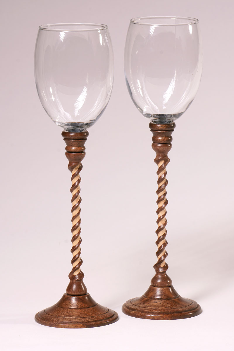 Twisted stem goblets