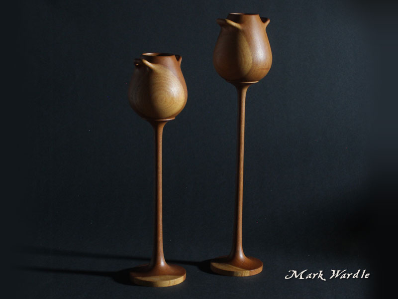 Two goblets in yellow gum