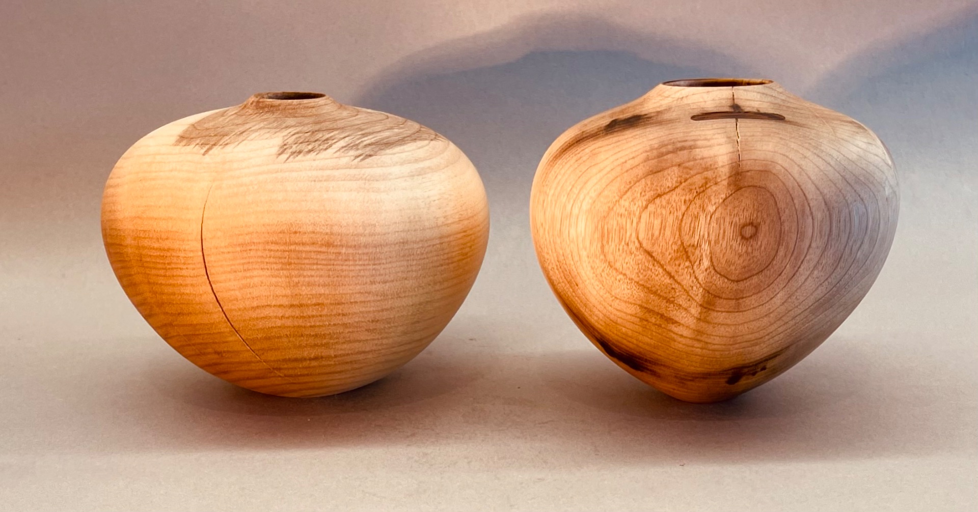 Two small hollow forms