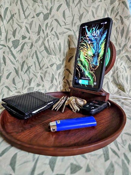 Valet tray and cell charging station