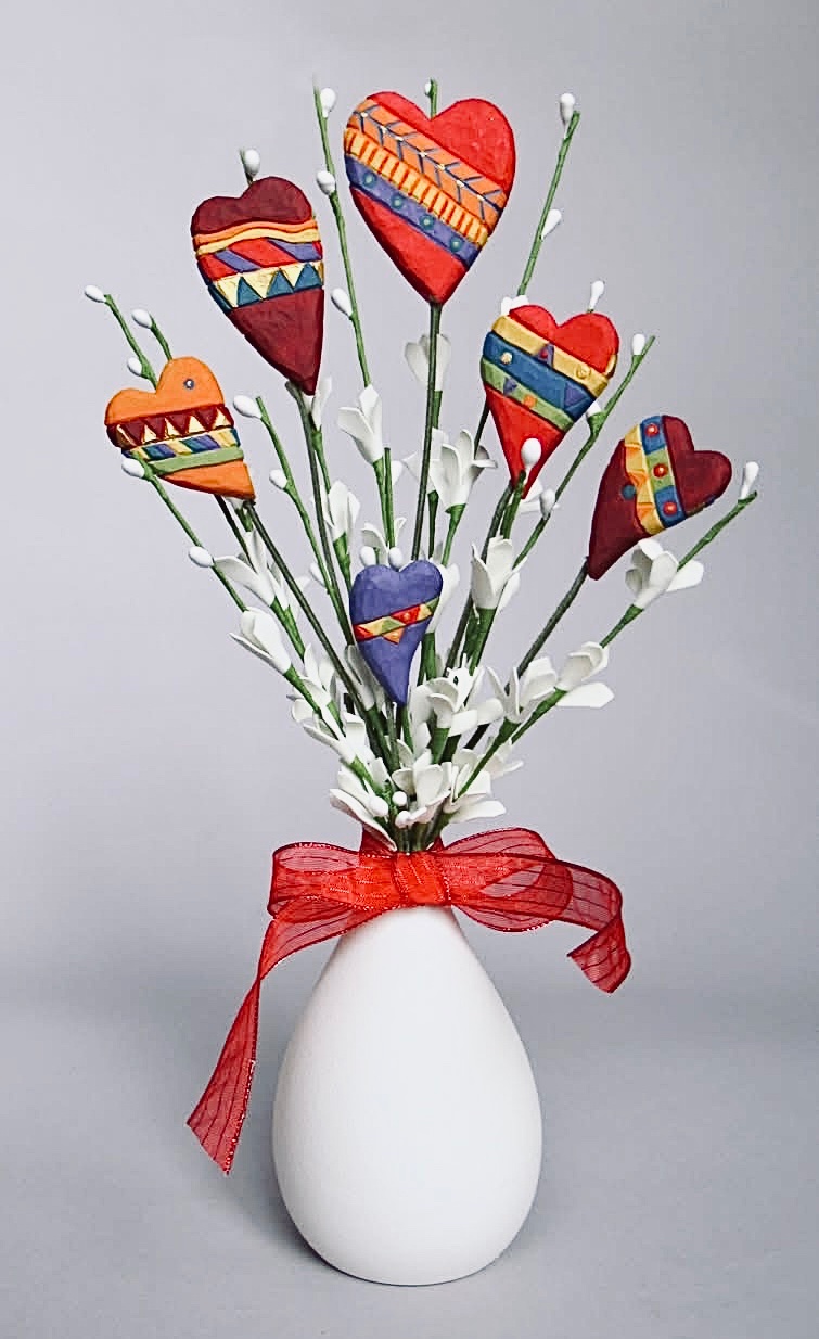Vase of Carved Valentines
