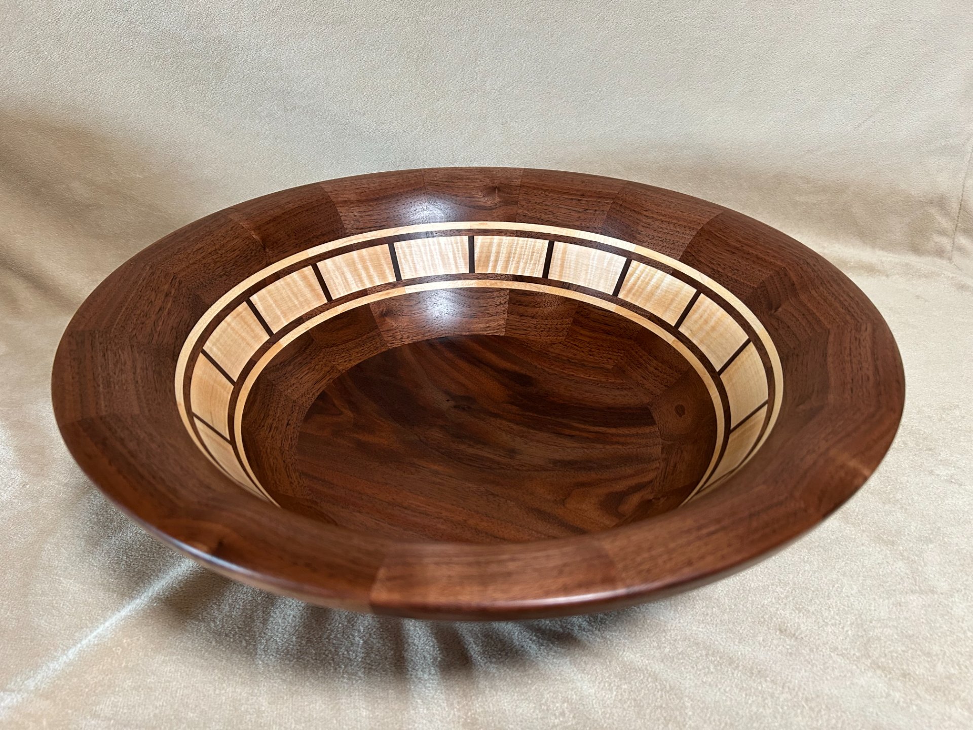 Walnut and Curly Maple bowl
