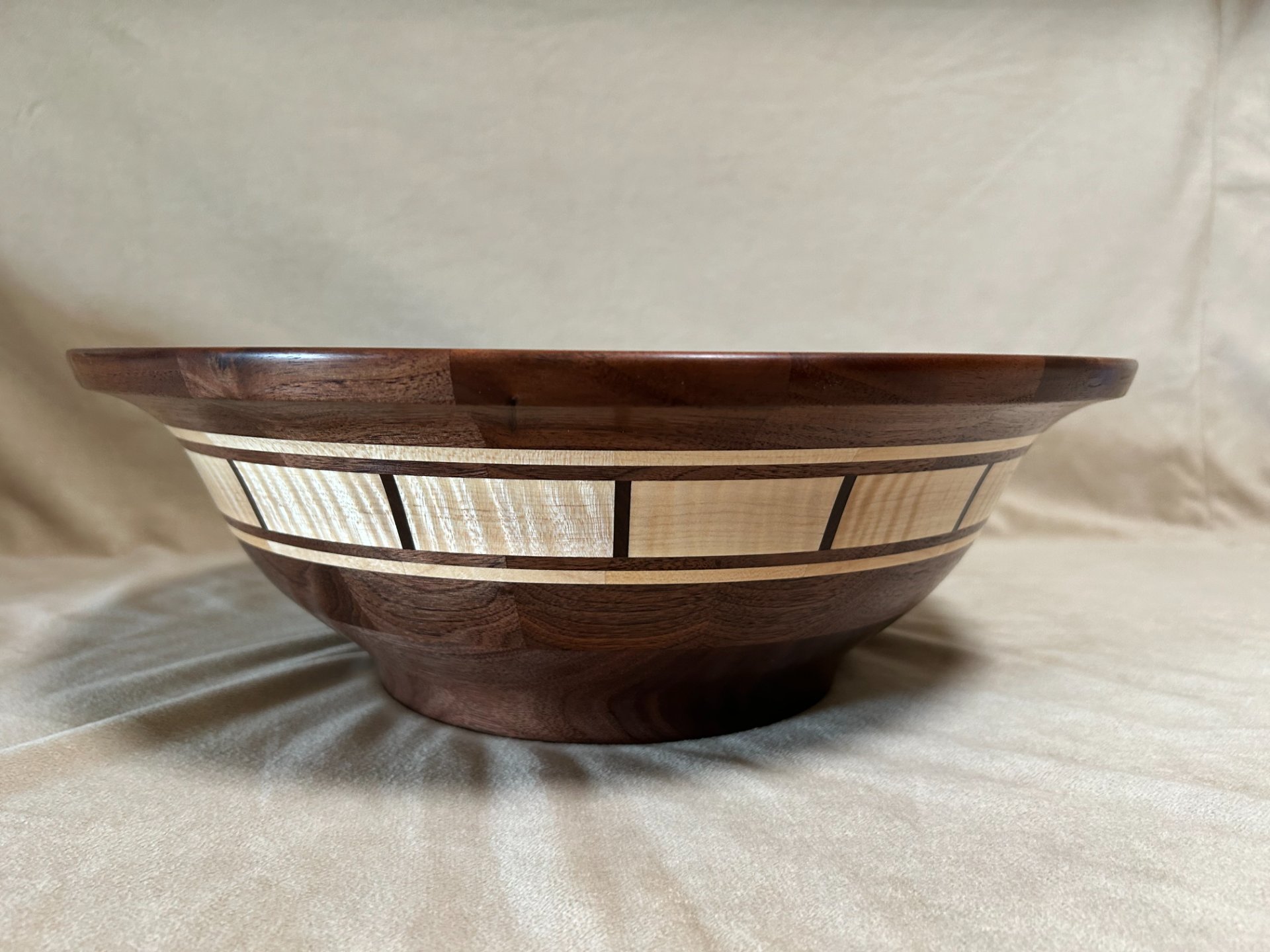 Walnut and Curly Maple bowl