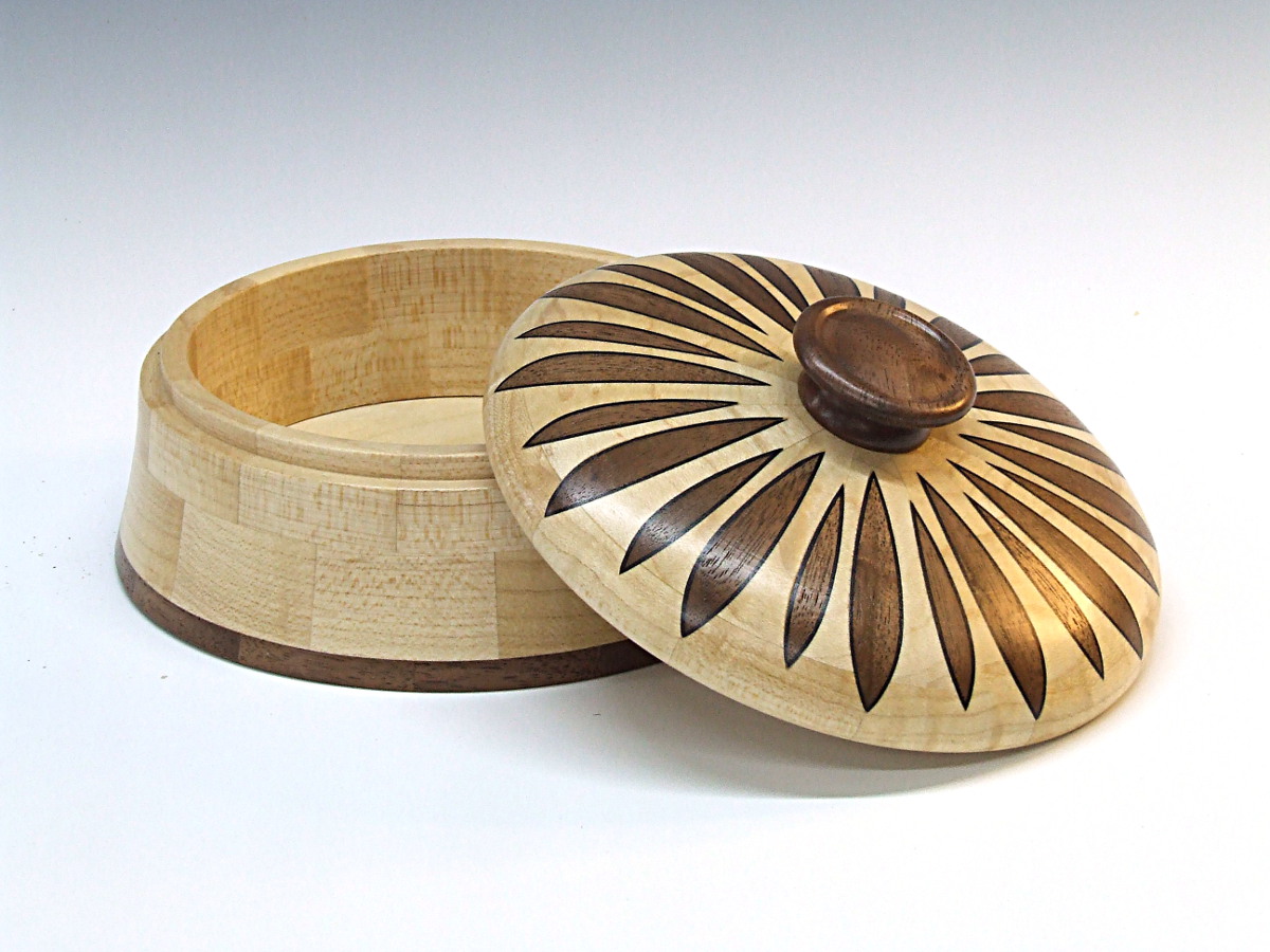 Walnut and maple segmented box
