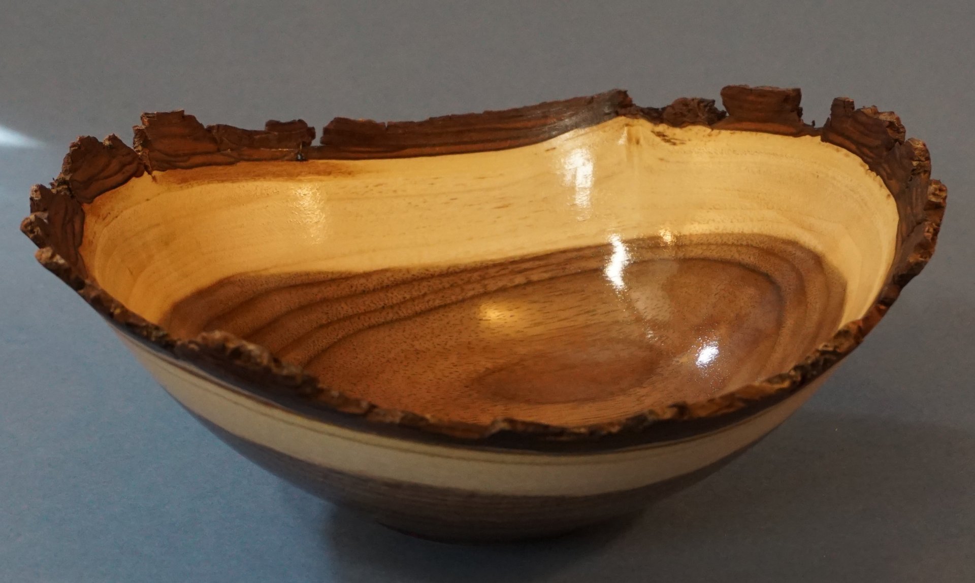 Walnut Bark Edge Bowl