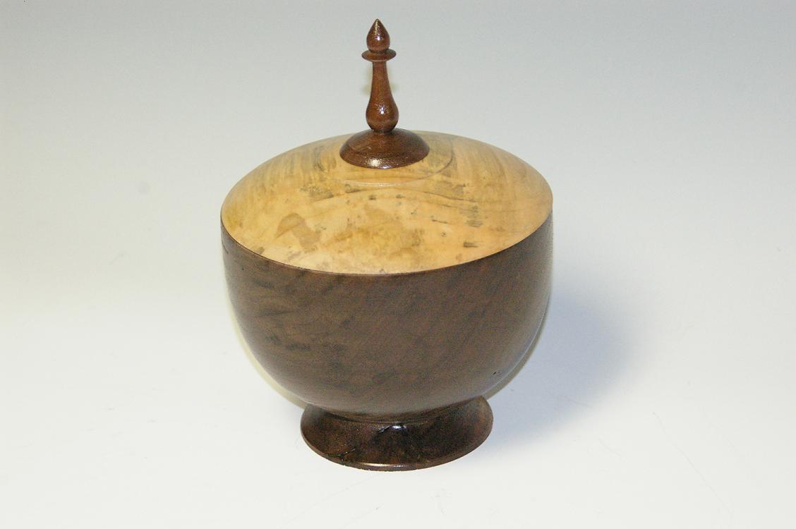 Walnut bowl/ Ambrosia Maple lid