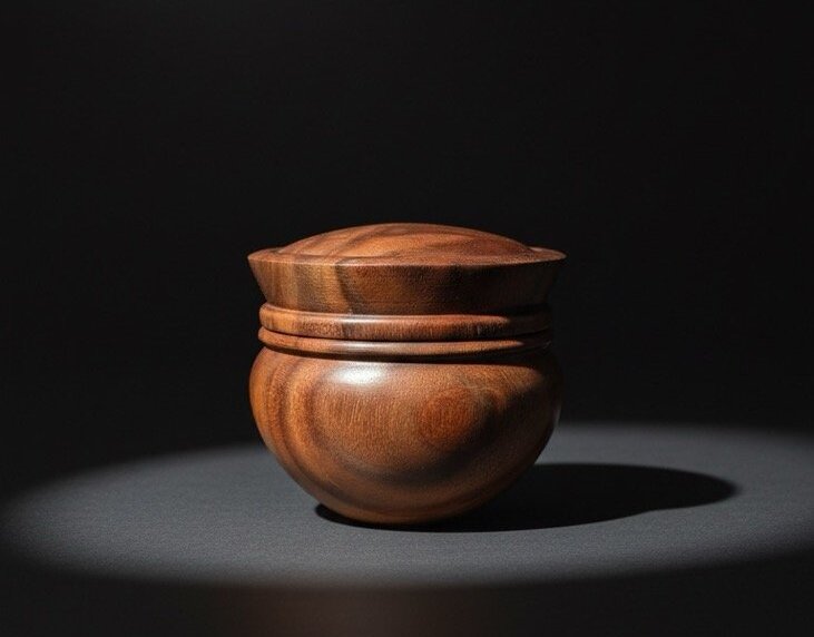 walnut box with beaded junction