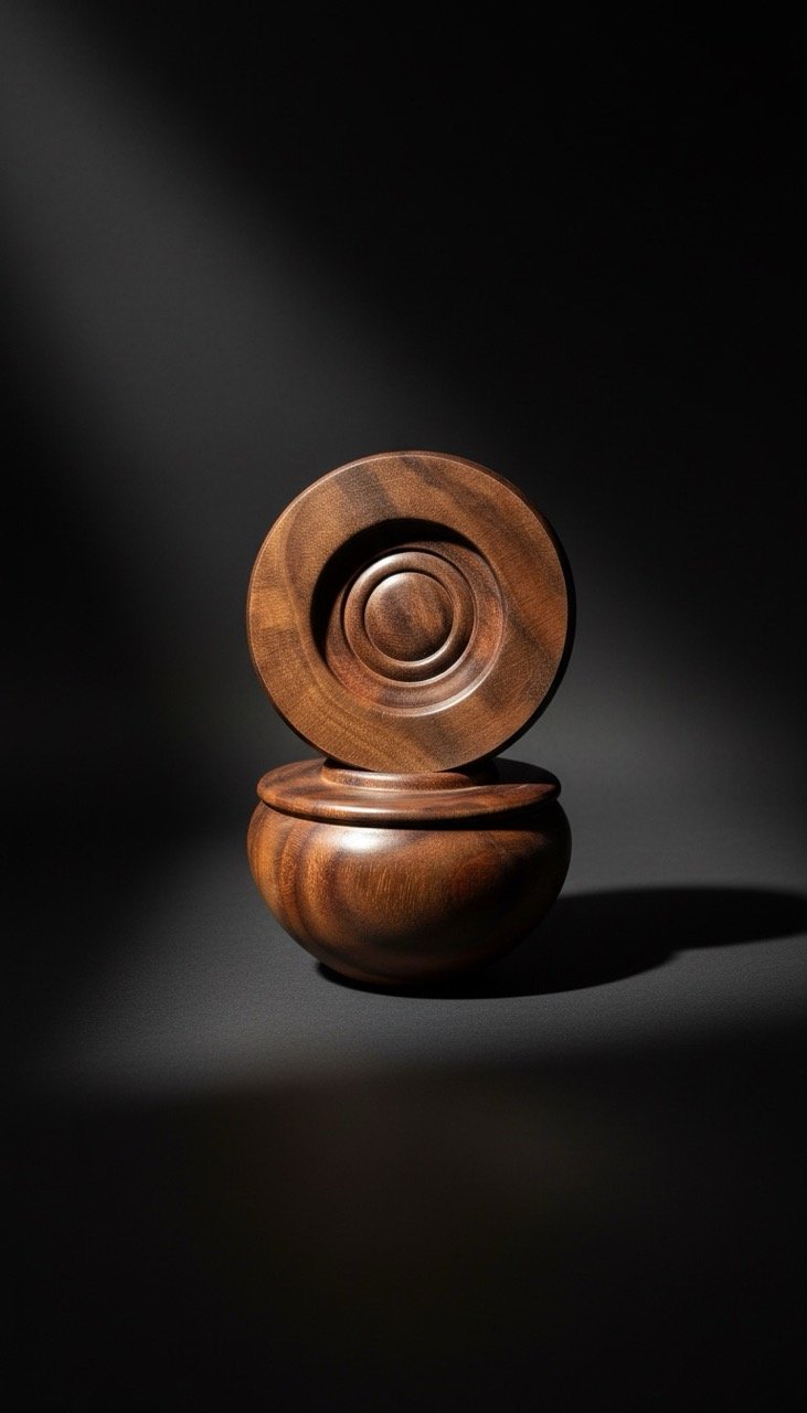 walnut box with beaded junction