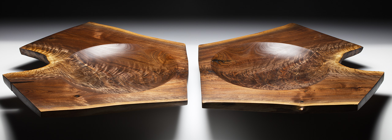Walnut crotch book matched pair