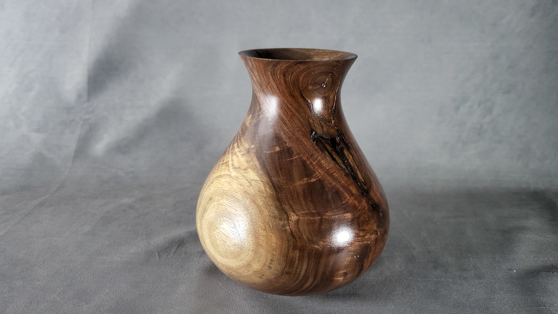 Walnut crotch Vase