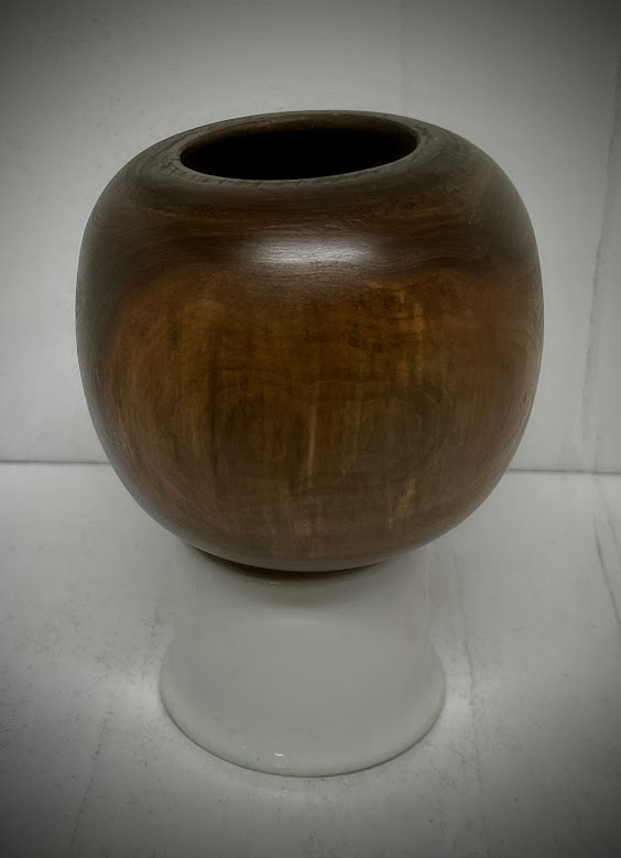 Walnut log turned into Calabash type shape.