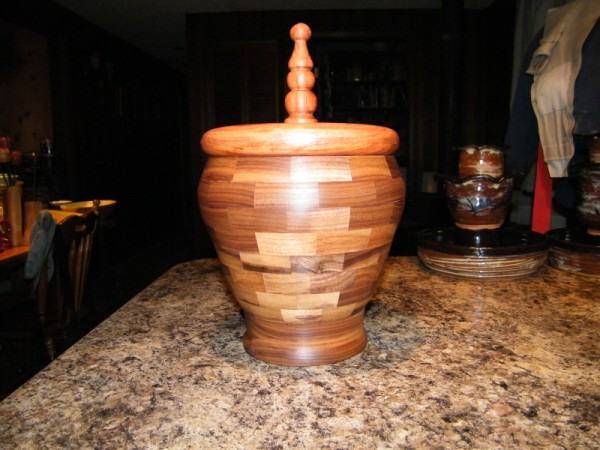 Walnut segmented with bubinga top and finial