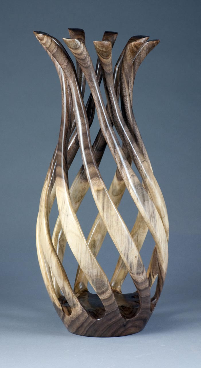 Walnut Spiral Vase