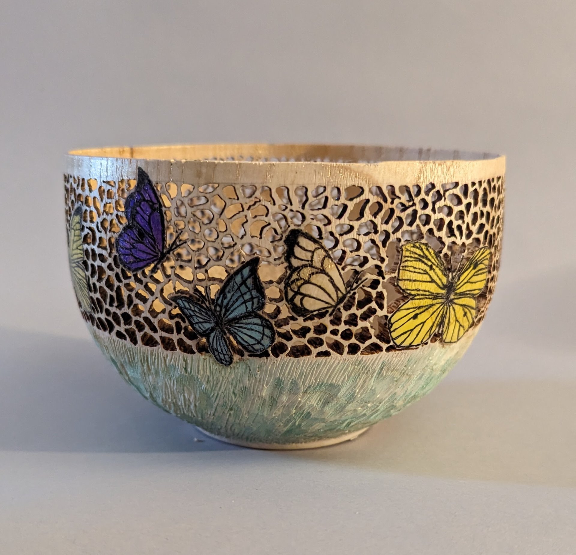 White Ash Butterfly Rim Bowl