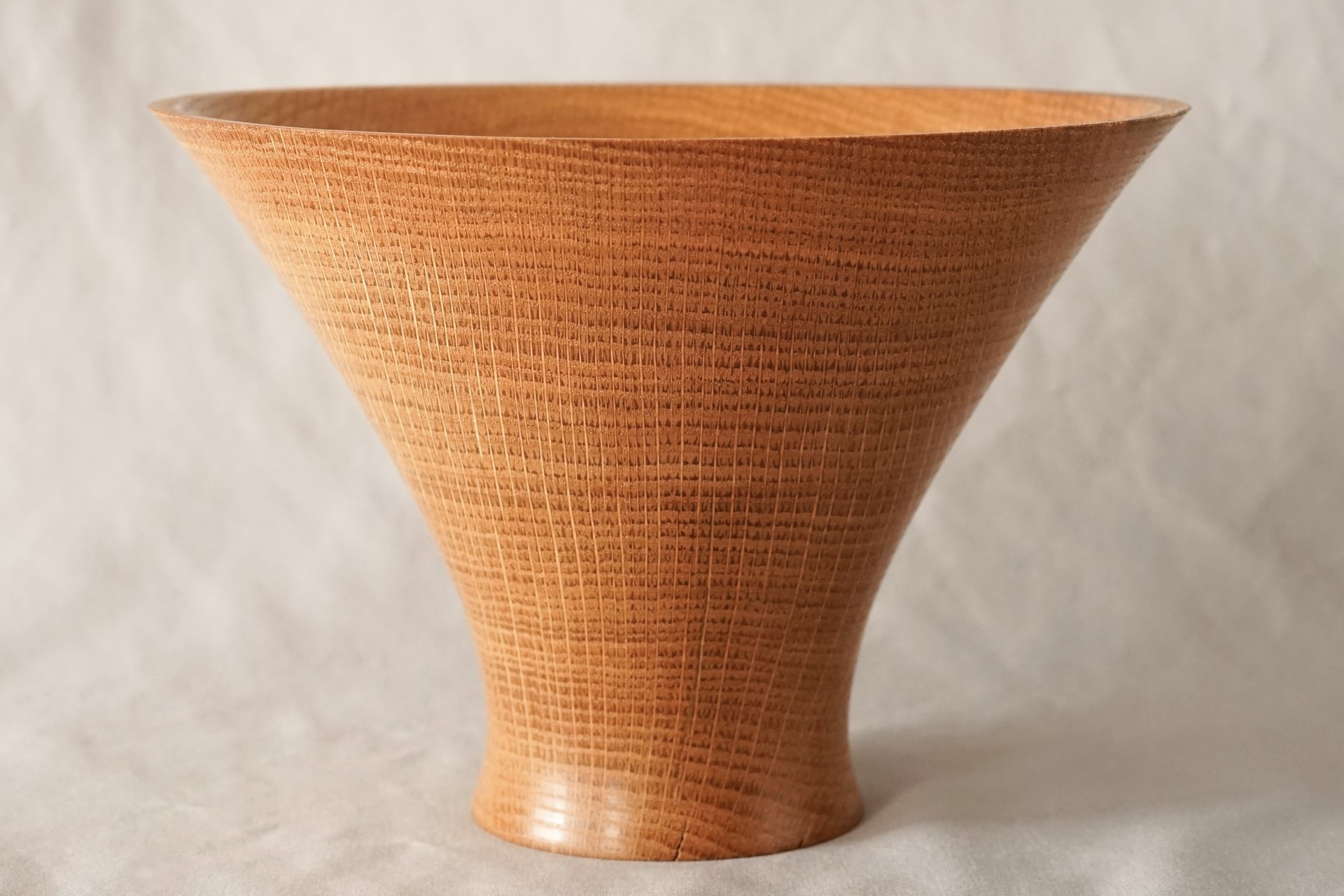 White Oak bowl. 7.5”h x 5.5”d