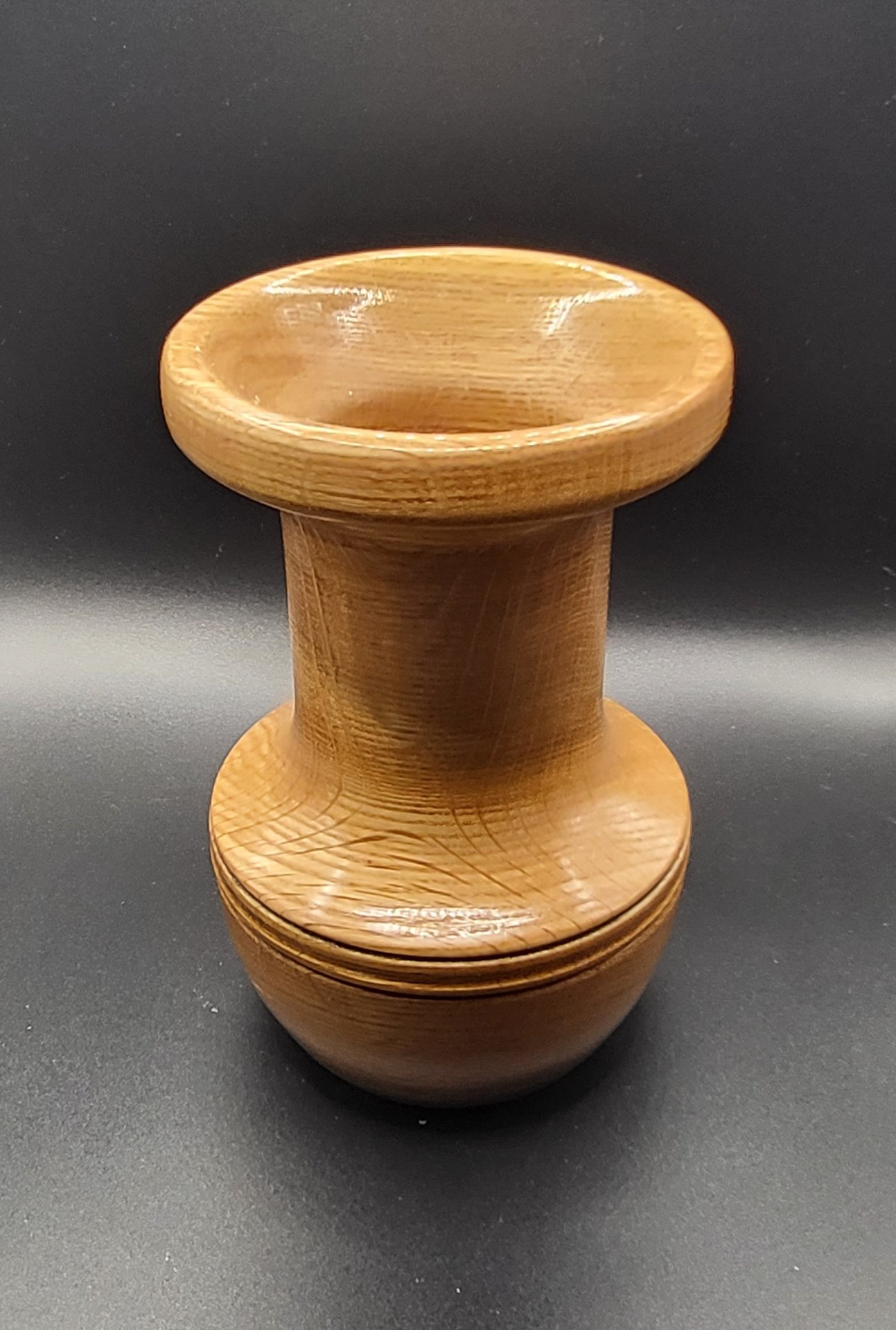 White oak, side grain vase