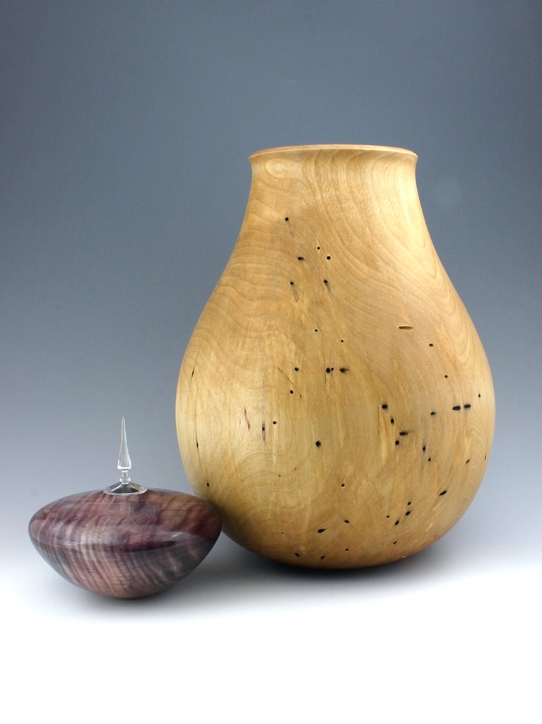 Wormy White Birch Vase Size Compare