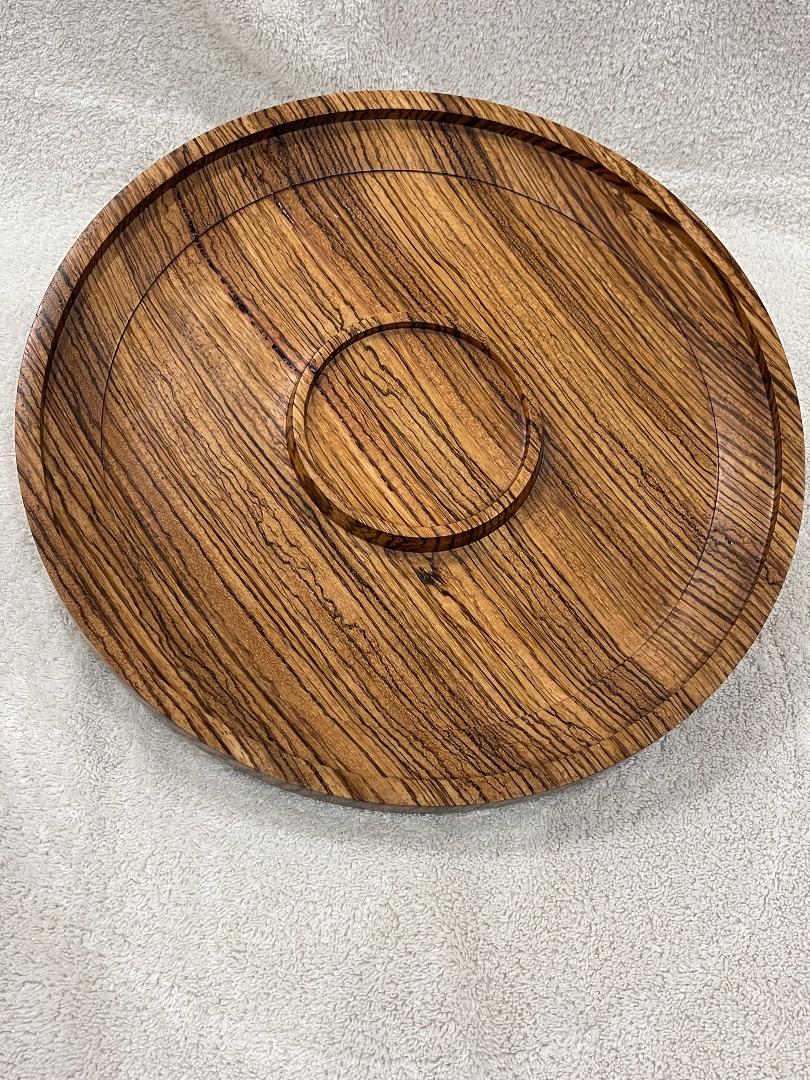 Zebrawood chip and dip platter